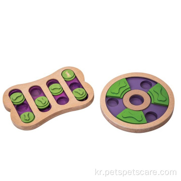 애완 동물 제품 나무 지능형 개 퍼즐 장난감